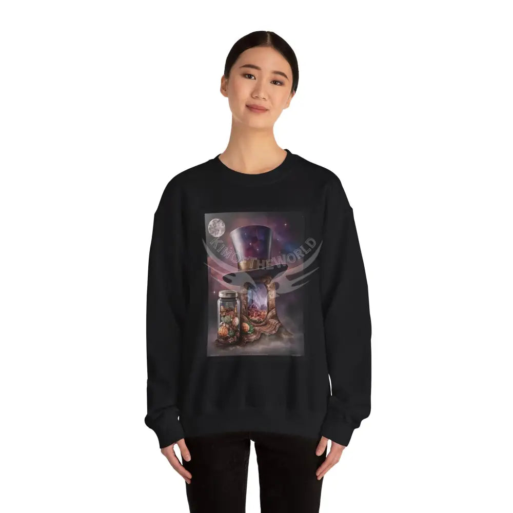 Surreal Empowered 3D Wing Scape Fantasy Signature Design Sweatshirt — Tall Giantess Fetish Art Crewneck Sweatshirt