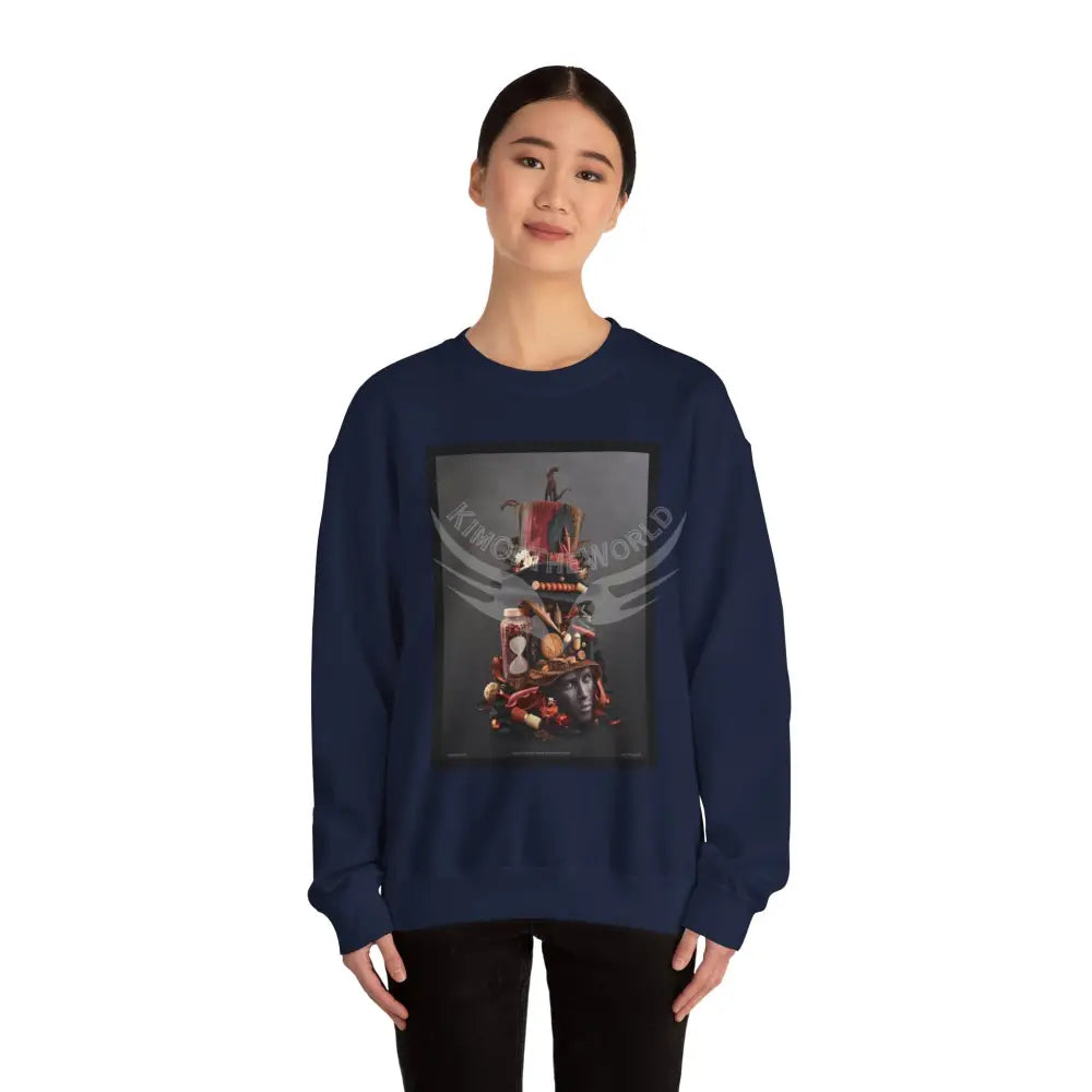 Surreal Empowered 3D Wing Scape Fantasy Signature Design Sweatshirt — Tall Giantess Fetish Art Crewneck Sweatshirt