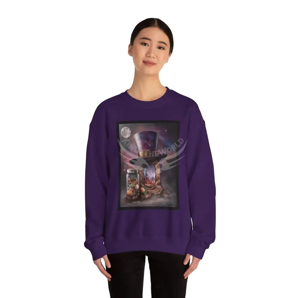 Surreal Empowered 3D Wing Scape Fantasy Signature Design Sweatshirt — Tall Giantess Fetish Art Crewneck Sweatshirt