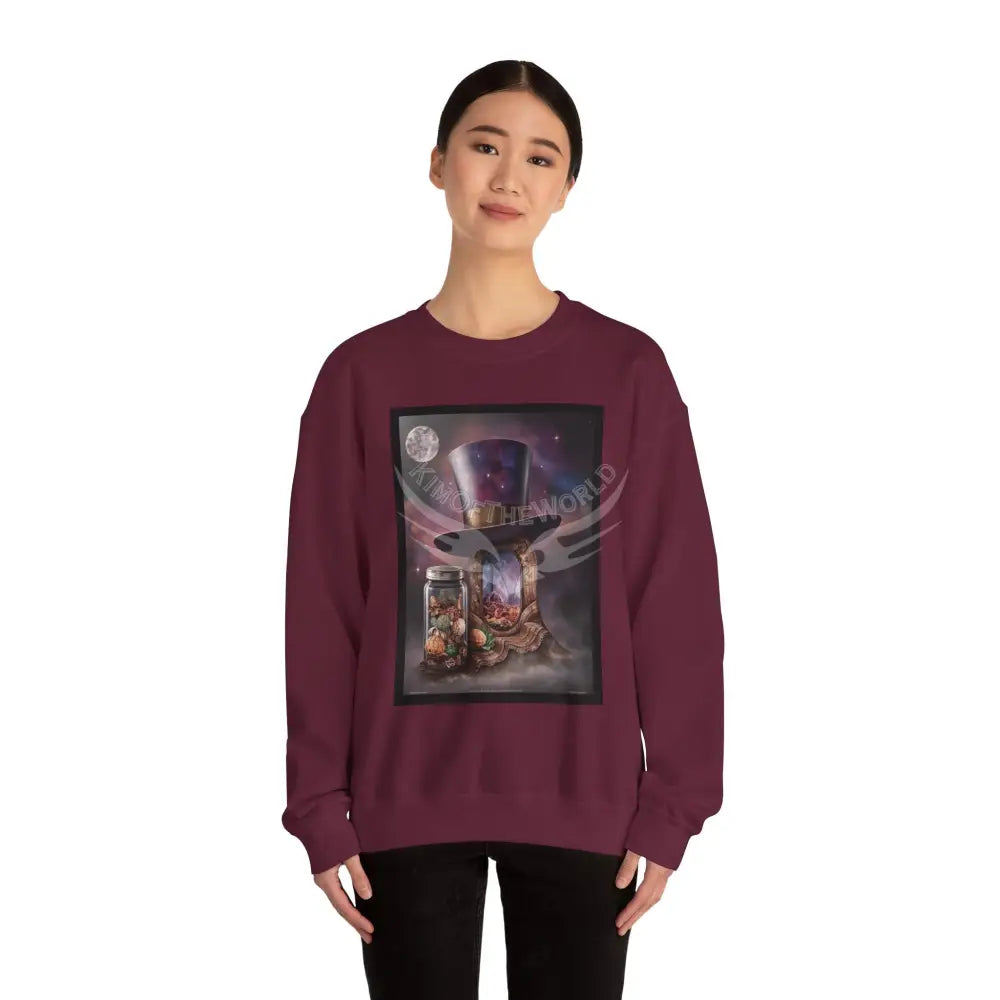 Surreal Empowered 3D Wing Scape Fantasy Signature Design Sweatshirt — Tall Giantess Fetish Art Crewneck Sweatshirt