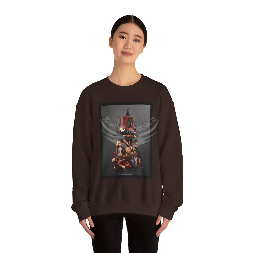 Surreal Empowered 3D Wing Scape Fantasy Signature Design Sweatshirt — Tall Giantess Fetish Art Crewneck Sweatshirt