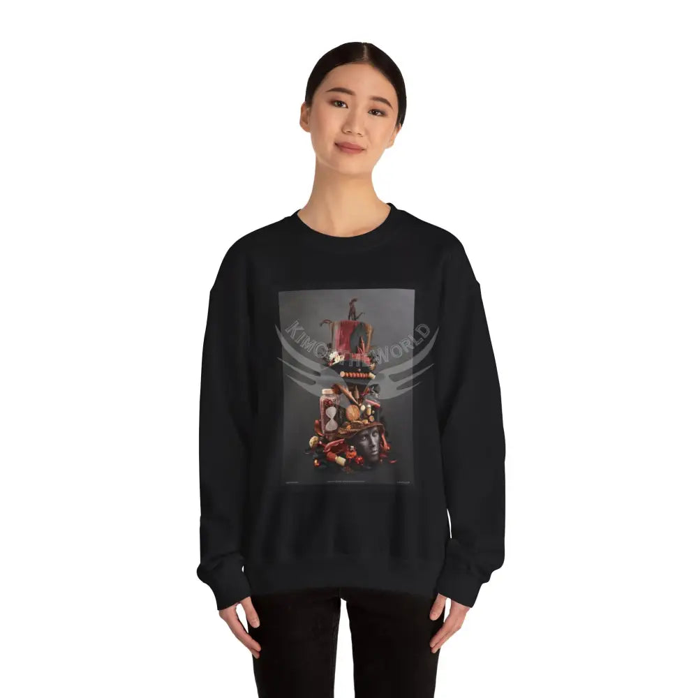 Surreal Empowered 3D Wing Scape Fantasy Signature Design Sweatshirt — Tall Giantess Fetish Art Crewneck Sweatshirt