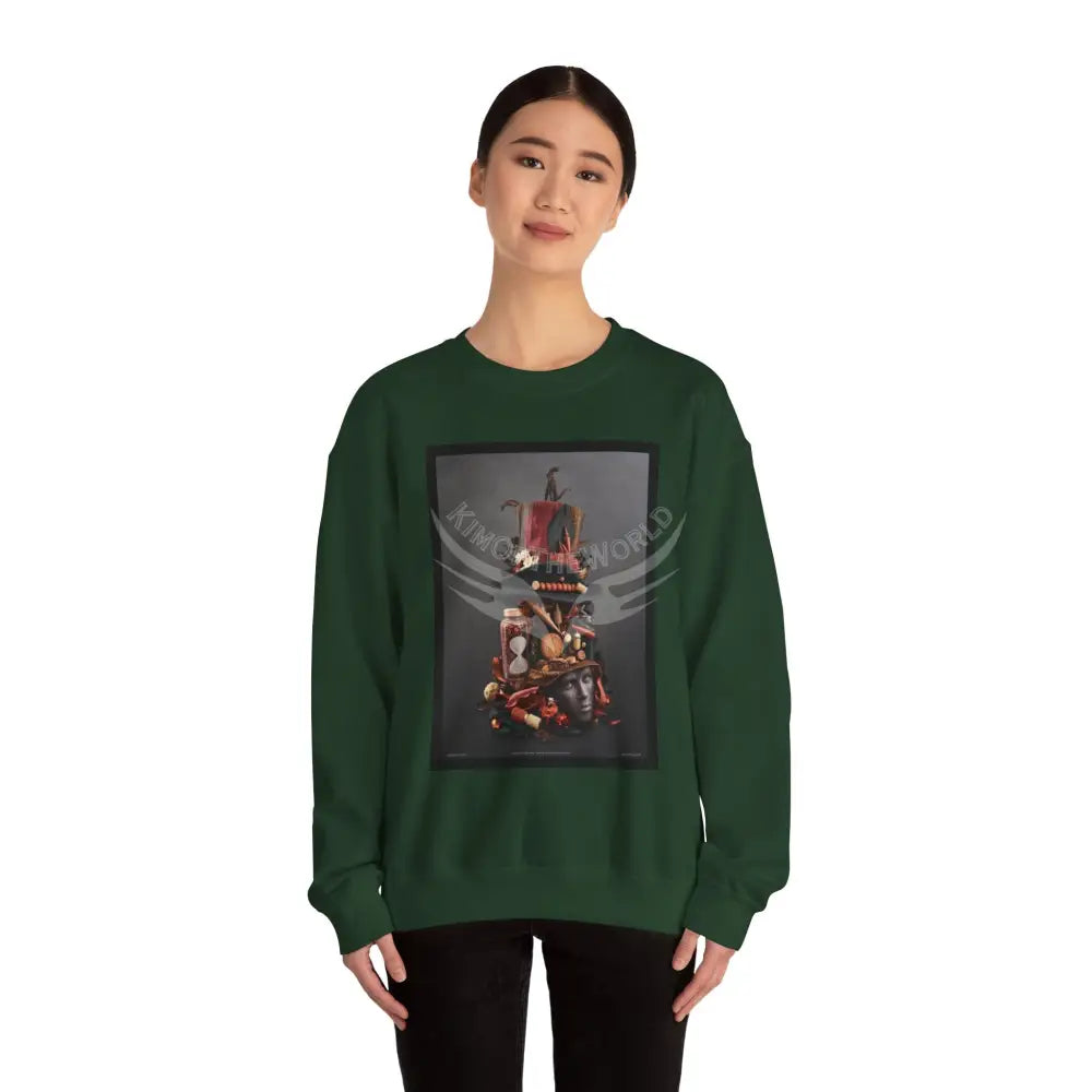 Surreal Empowered 3D Wing Scape Fantasy Signature Design Sweatshirt — Tall Giantess Fetish Art Crewneck Sweatshirt