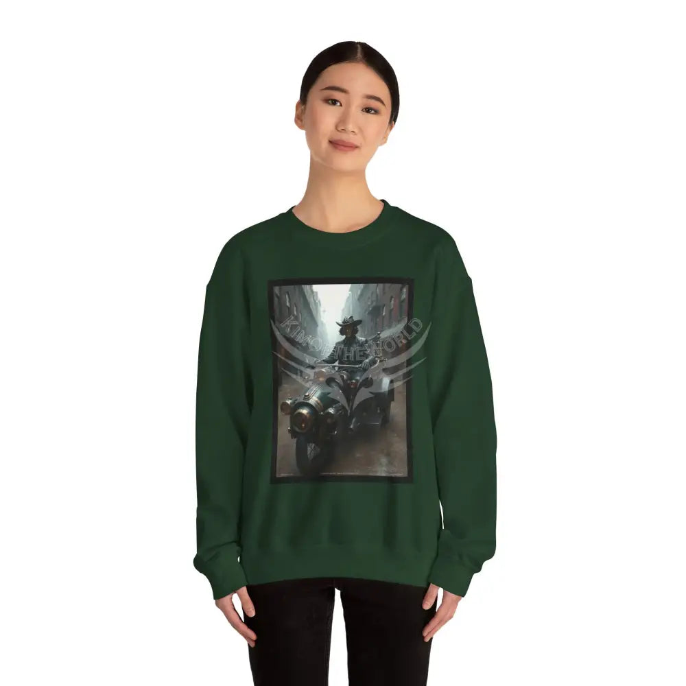 Surreal Empowered Gothic Riders Fantasy Signature Design Sweatshirt — Tall Giantess Fetish Art Crewneck Sweatshirt