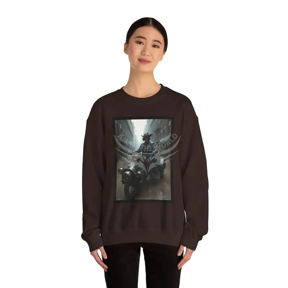 Surreal Empowered Gothic Riders Fantasy Signature Design Sweatshirt — Tall Giantess Fetish Art Crewneck Sweatshirt