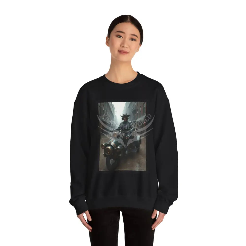 Surreal Empowered Gothic Riders Fantasy Signature Design Sweatshirt — Tall Giantess Fetish Art Crewneck Sweatshirt