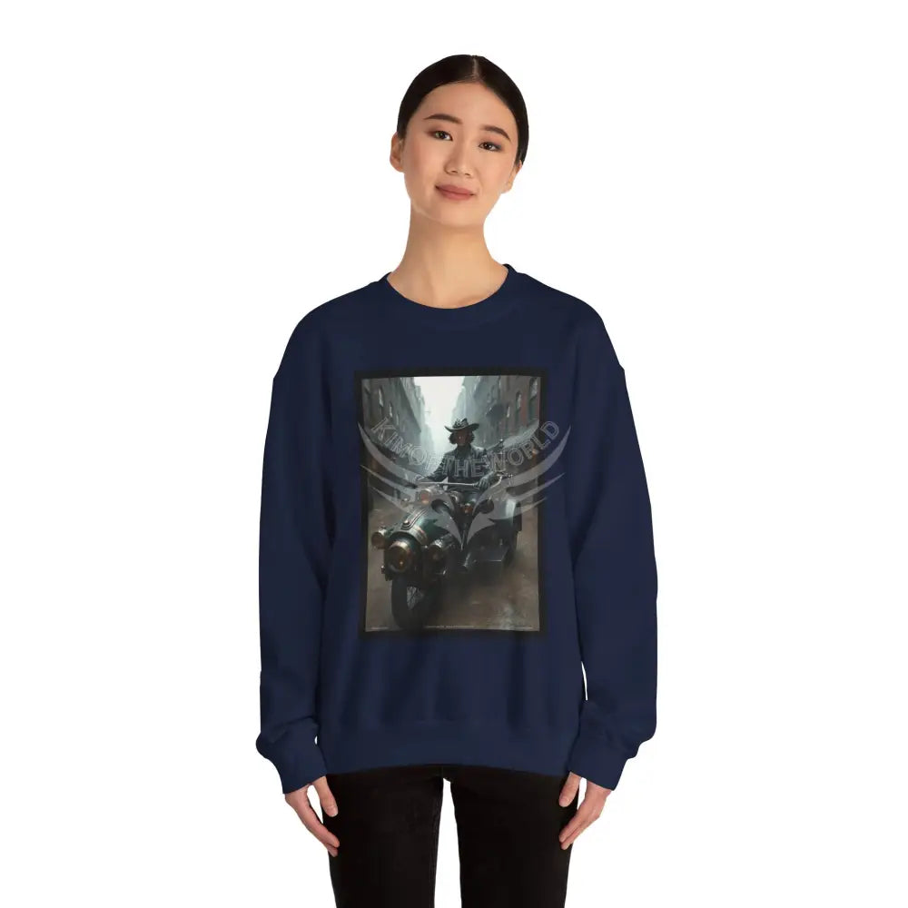 Surreal Empowered Gothic Riders Fantasy Signature Design Sweatshirt — Tall Giantess Fetish Art Crewneck Sweatshirt
