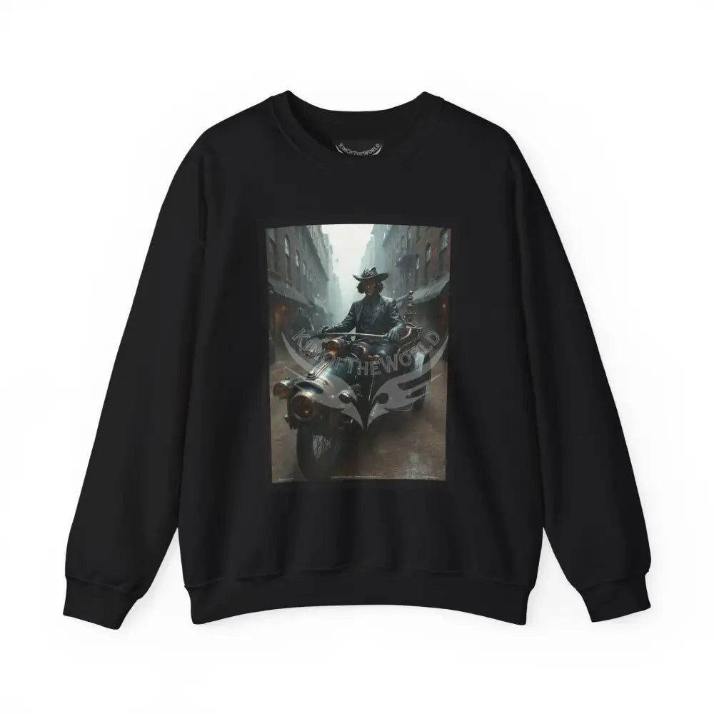 Surreal Empowered Gothic Riders Fantasy Signature Design Sweatshirt — Tall Giantess Fetish Art Crewneck Black / S