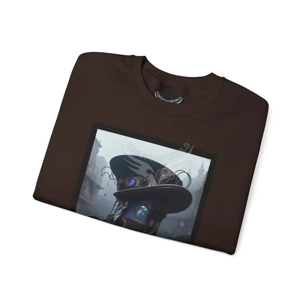 Surreal Empowered Magic Giant Top Hat Magician 3D Wing Scape Fantasy Signature Design — CrewneckSweatshirt Sweatshirt