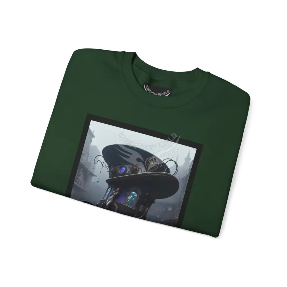 Surreal Empowered Magic Giant Top Hat Magician 3D Wing Scape Fantasy Signature Design — CrewneckSweatshirt Sweatshirt