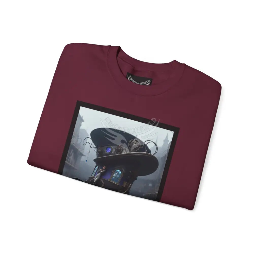 Surreal Empowered Magic Giant Top Hat Magician 3D Wing Scape Fantasy Signature Design — CrewneckSweatshirt Sweatshirt