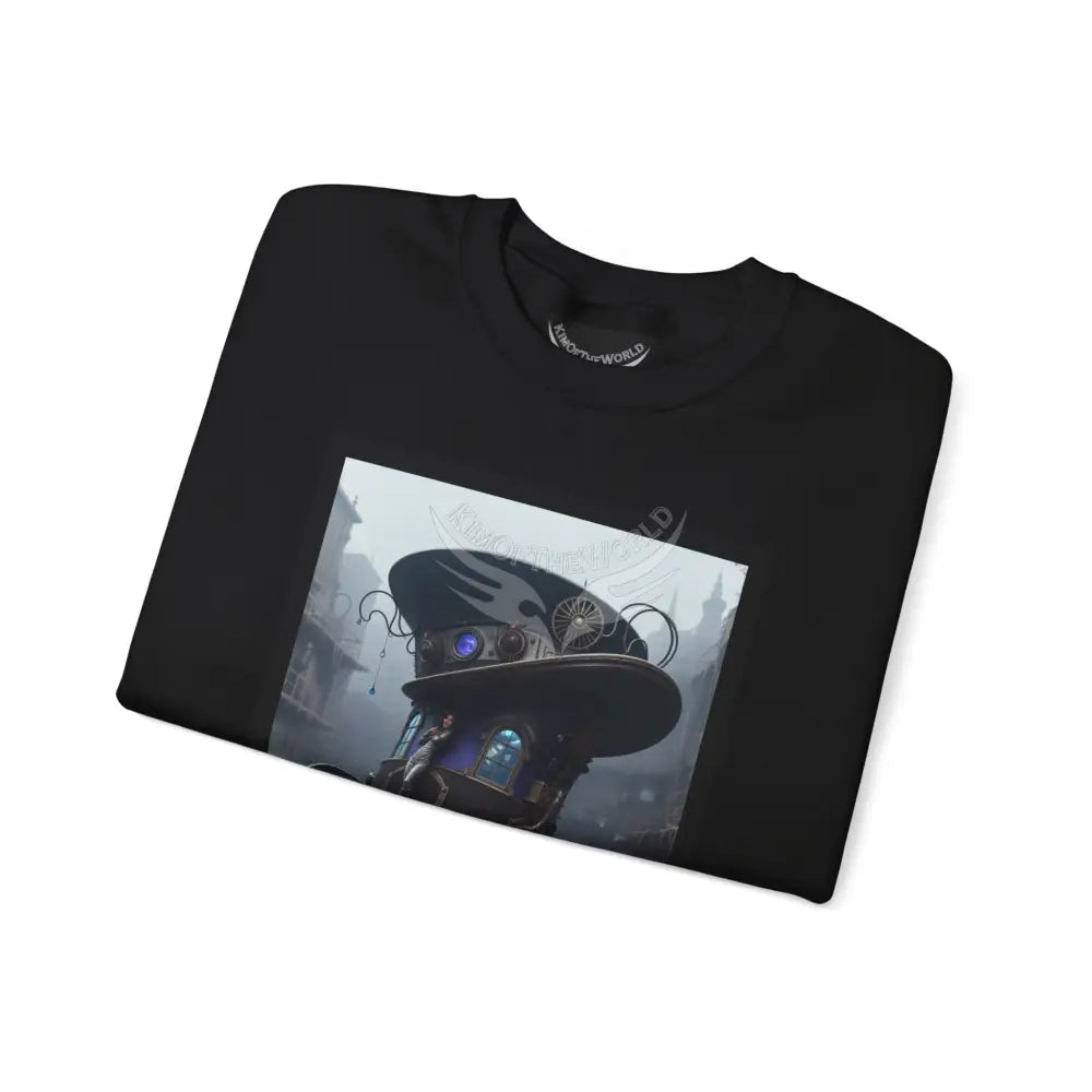 Surreal Empowered Magic Giant Top Hat Magician 3D Wing Scape Fantasy Signature Design — CrewneckSweatshirt Sweatshirt