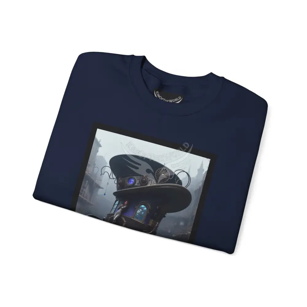 Surreal Empowered Magic Giant Top Hat Magician 3D Wing Scape Fantasy Signature Design — CrewneckSweatshirt Sweatshirt