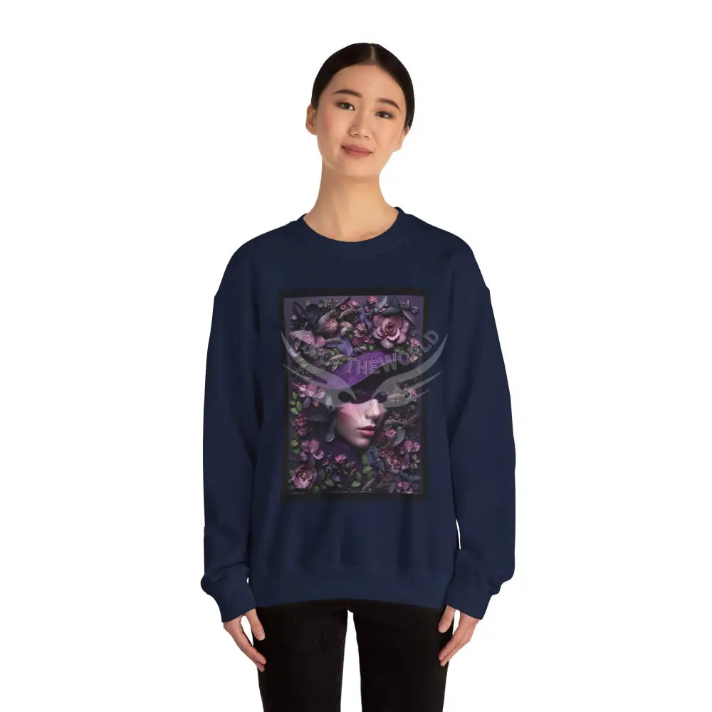 Surreal Empowered Top Hat Magician 3D Wing Scape Fantasy Signature Design Sweatshirt — Tall Giantess Fetish Art