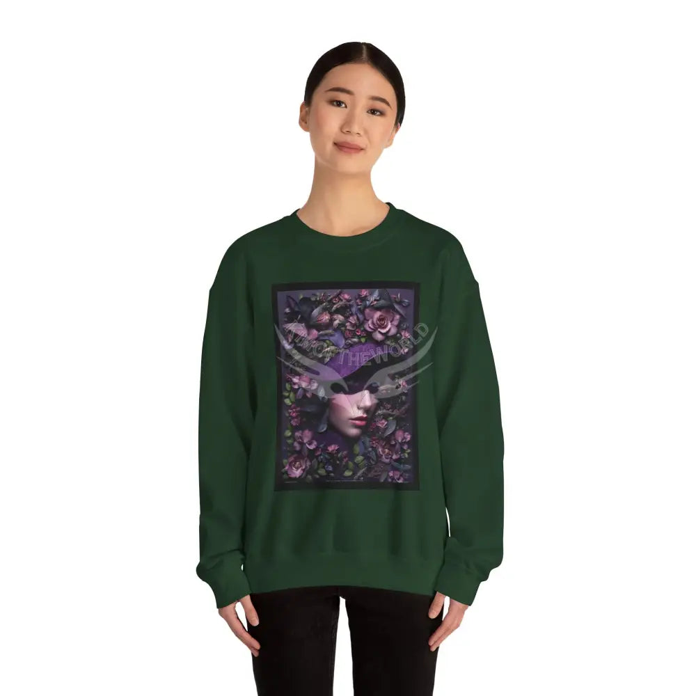 Surreal Empowered Top Hat Magician 3D Wing Scape Fantasy Signature Design Sweatshirt — Tall Giantess Fetish Art