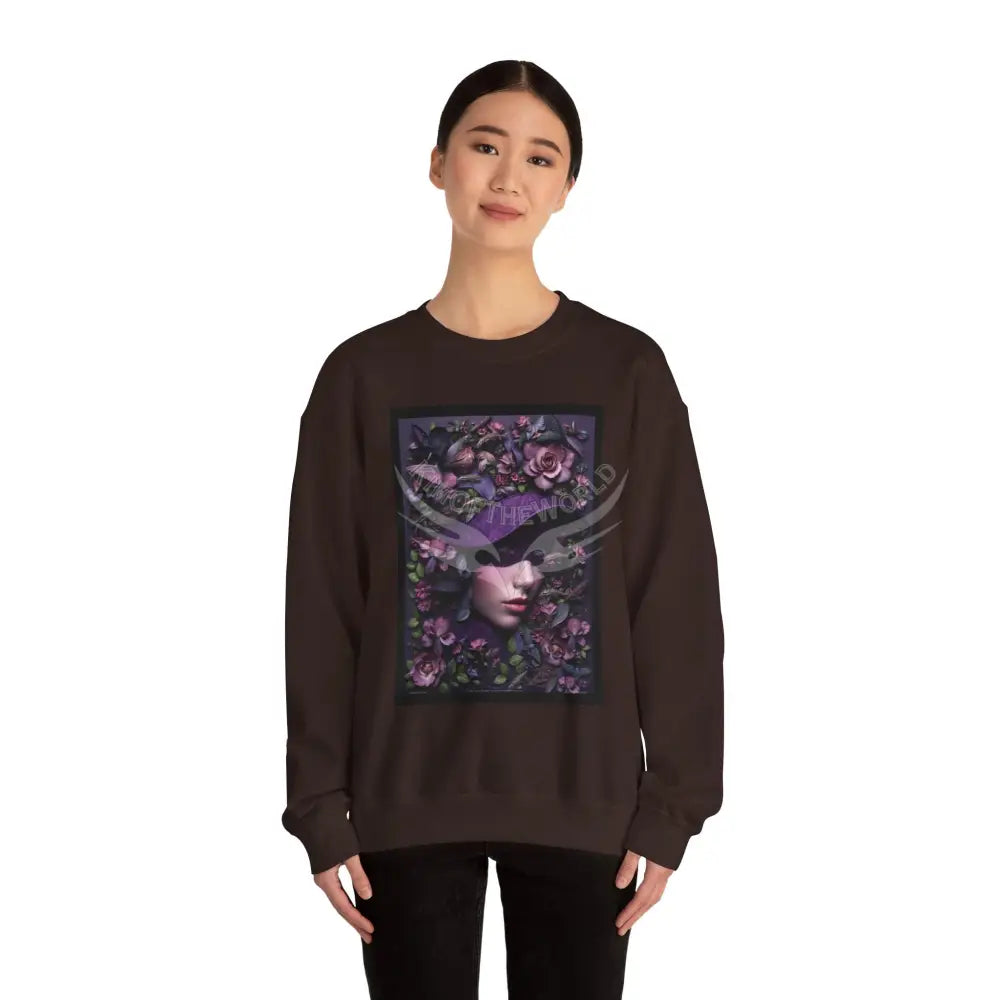 Surreal Empowered Top Hat Magician 3D Wing Scape Fantasy Signature Design Sweatshirt — Tall Giantess Fetish Art