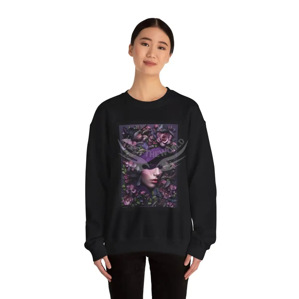 Surreal Empowered Top Hat Magician 3D Wing Scape Fantasy Signature Design Sweatshirt — Tall Giantess Fetish Art