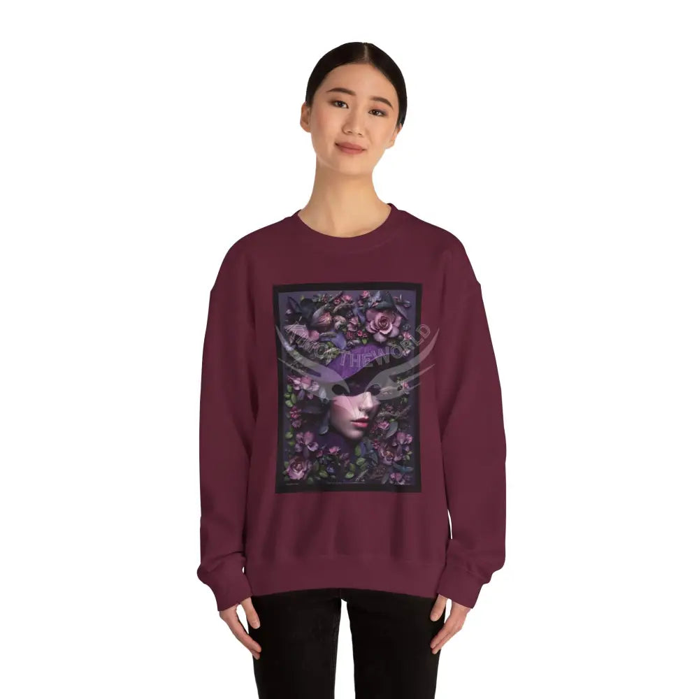Surreal Empowered Top Hat Magician 3D Wing Scape Fantasy Signature Design Sweatshirt — Tall Giantess Fetish Art