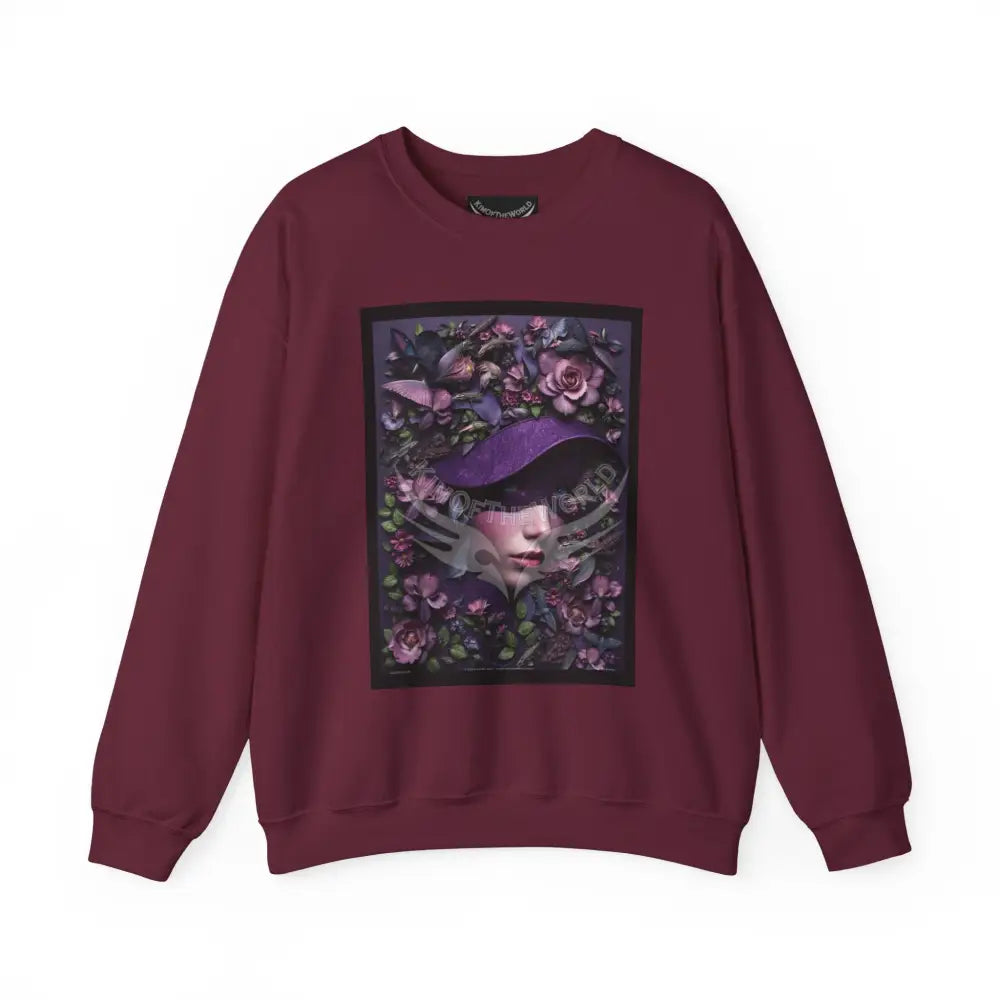 Surreal Empowered Top Hat Magician 3D Wing Scape Fantasy Signature Design Sweatshirt — Tall Giantess Fetish Art
