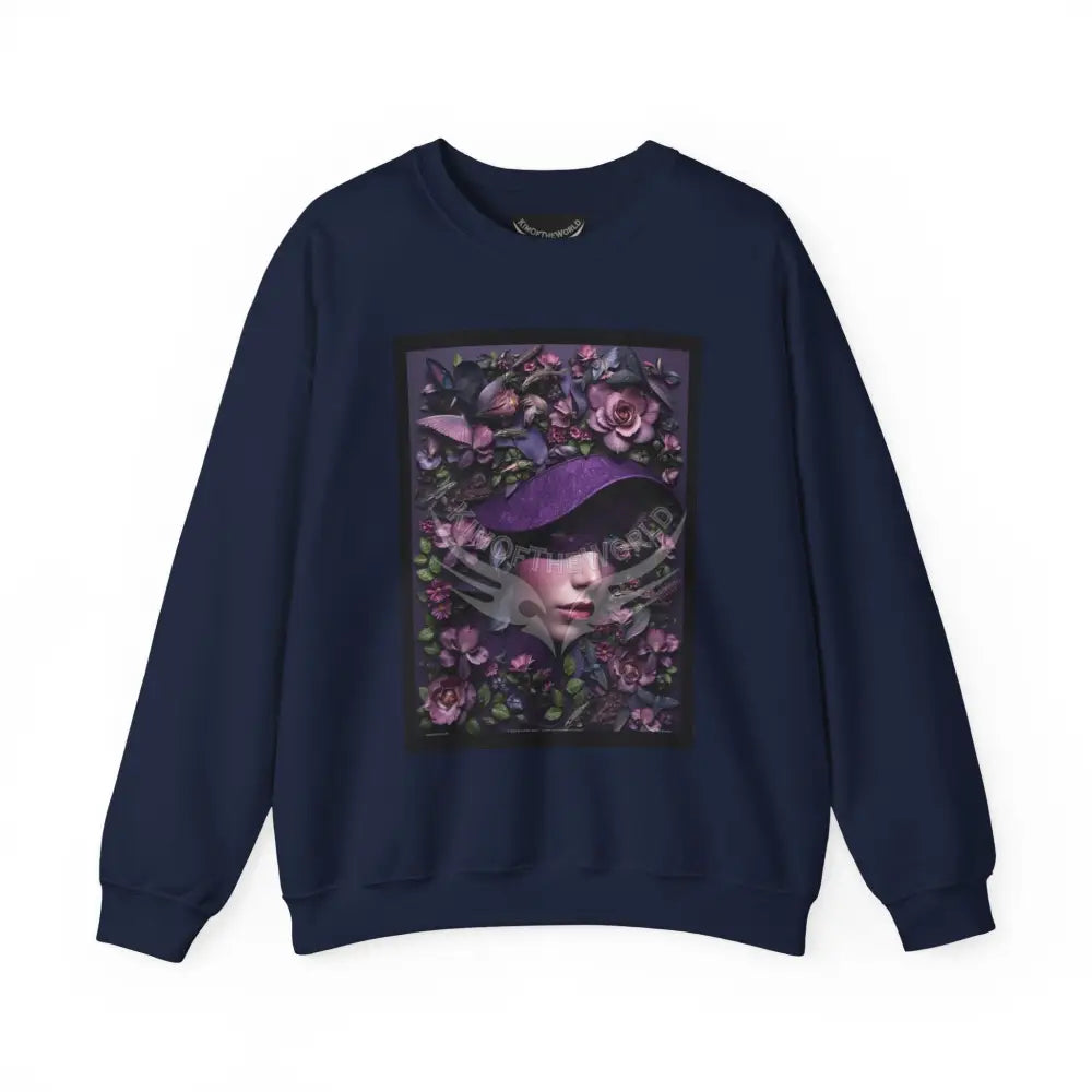 Surreal Empowered Top Hat Magician 3D Wing Scape Fantasy Signature Design Sweatshirt — Tall Giantess Fetish Art