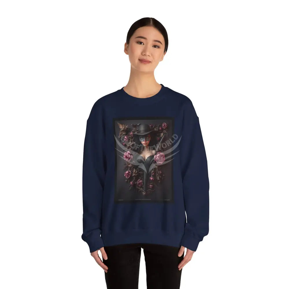 Surreal Empowered Top Hat Magician Floral Lady Fantasy Signature Design - Crewneck Sweatshirt Sweatshirt