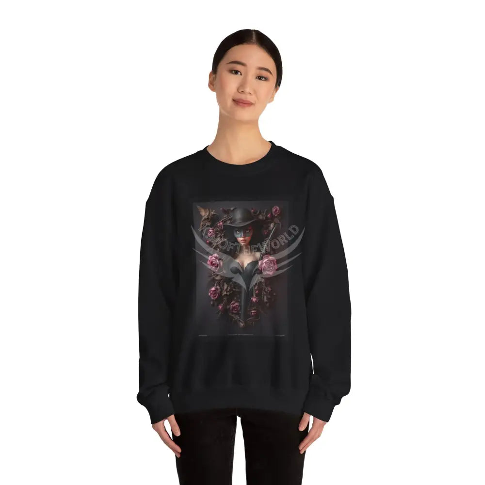 Surreal Empowered Top Hat Magician Floral Lady Fantasy Signature Design - Crewneck Sweatshirt Sweatshirt