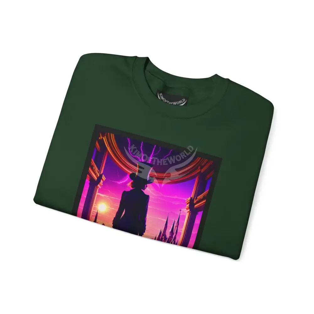 Surreal Empowered Top Hat Magician Vaporwave Fantasy Signature Design Sweatshirt — Tall Giantess Fetish Art Crewneck