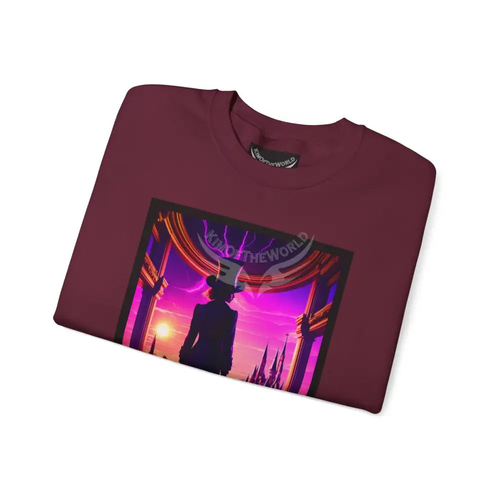 Surreal Empowered Top Hat Magician Vaporwave Fantasy Signature Design Sweatshirt — Tall Giantess Fetish Art Crewneck