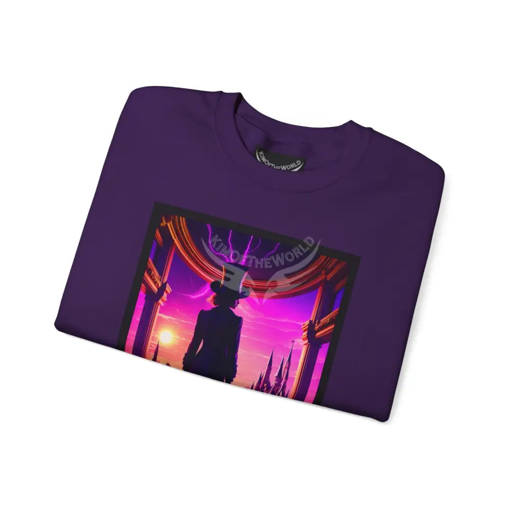 Surreal Empowered Top Hat Magician Vaporwave Fantasy Signature Design Sweatshirt — Tall Giantess Fetish Art Crewneck