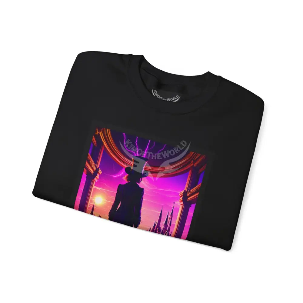 Surreal Empowered Top Hat Magician Vaporwave Fantasy Signature Design Sweatshirt — Tall Giantess Fetish Art Crewneck
