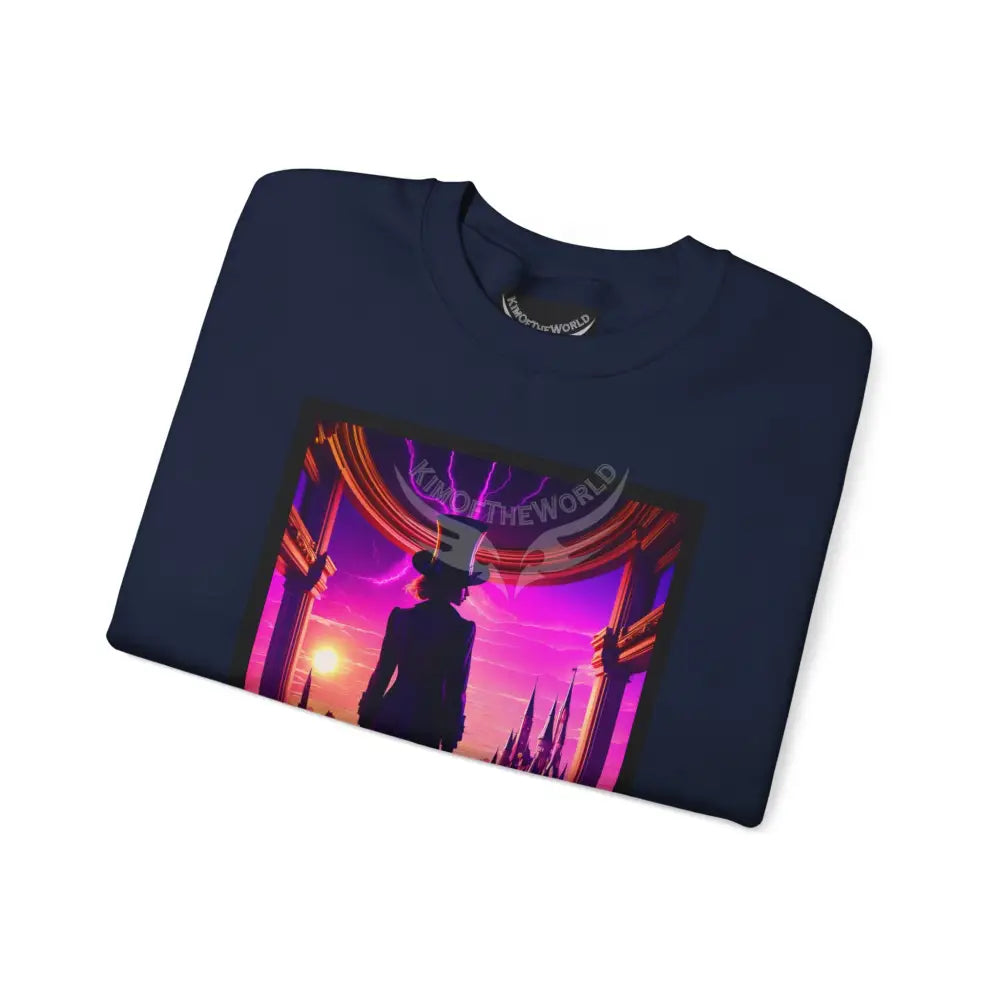 Surreal Empowered Top Hat Magician Vaporwave Fantasy Signature Design Sweatshirt — Tall Giantess Fetish Art Crewneck