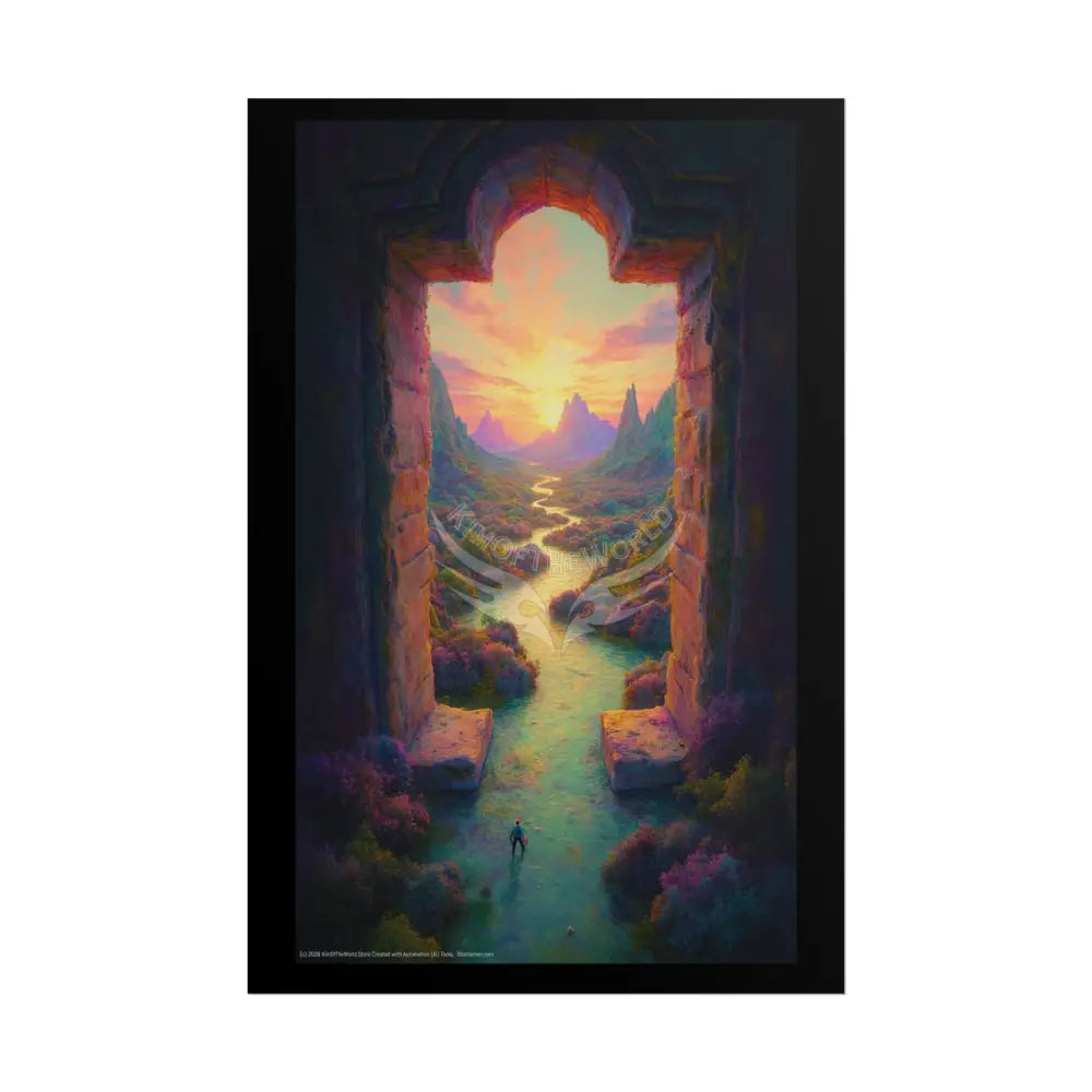 Surreal Giant Scenery & Otherworldly Portal Art Poster