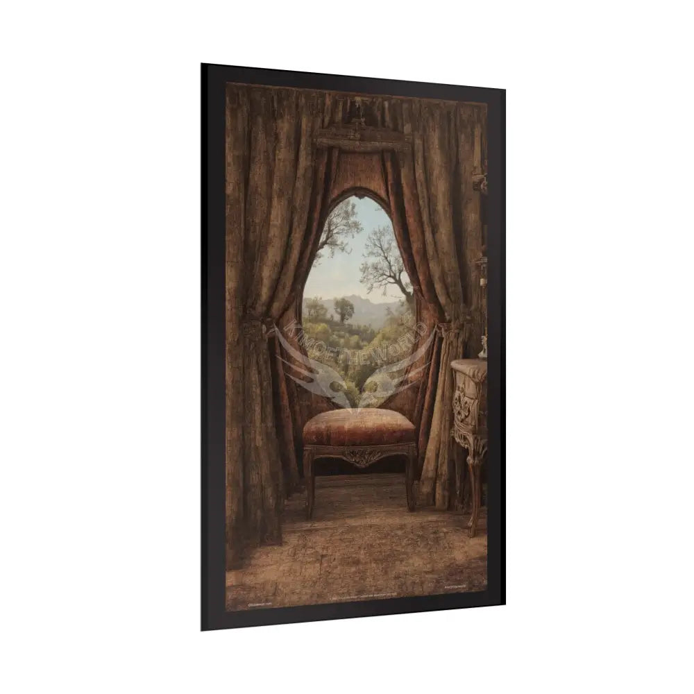 Surreal Gothic Magical Recliner Easy Chair Rolled Poster — Magical Window to Another Dimension Poster
