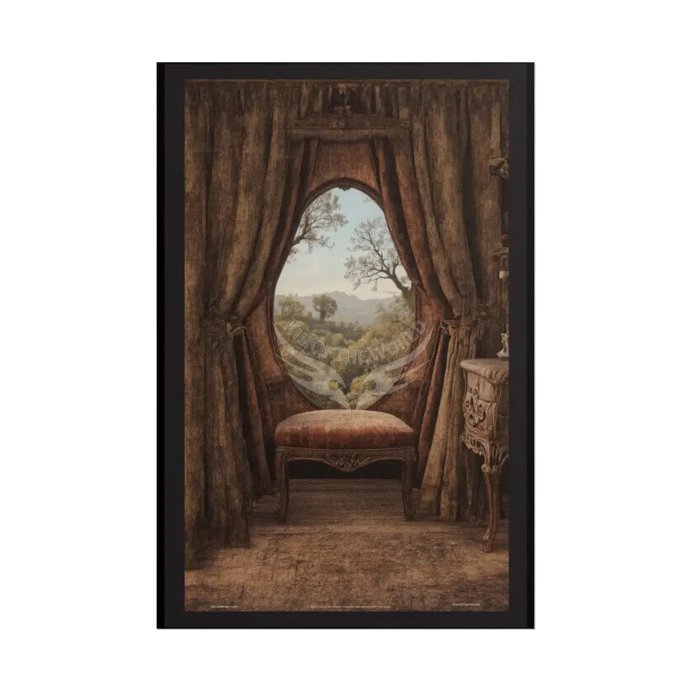 Surreal Gothic Magical Recliner Easy Chair Rolled Poster — Magical Window to Another Dimension 20″ x 30″ (Vertical)