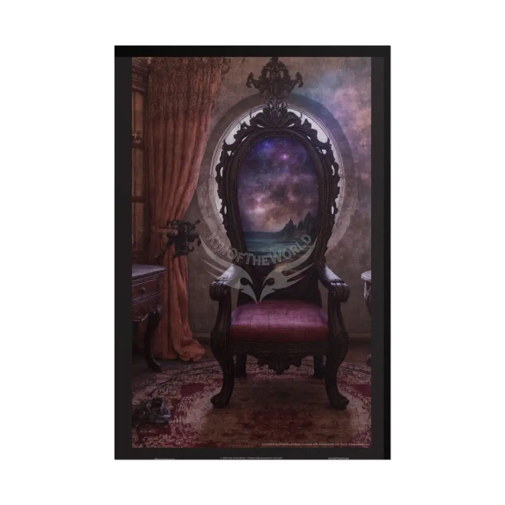 Surreal Gothic Magical Recliner Easy Chair Rolled Poster — Magical Window to Another Dimension 20″ x 30″ (Vertical)