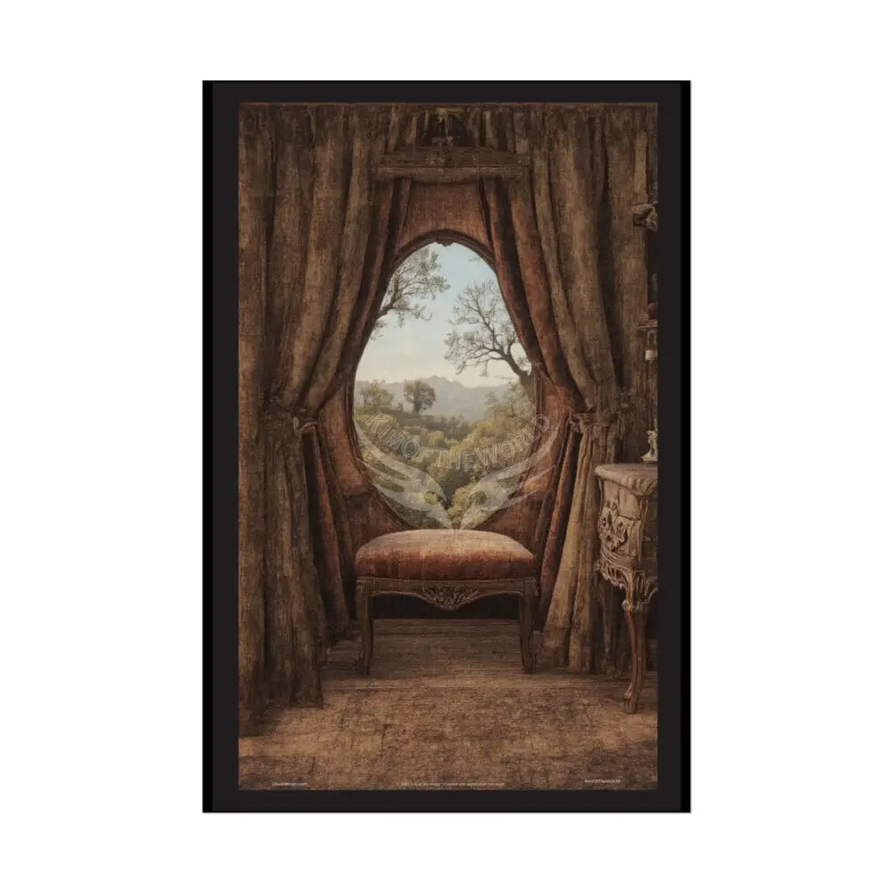 Surreal Gothic Magical Recliner Easy Chair Rolled Poster — Magical Window to Another Dimension 20″ x 30″ (Vertical)