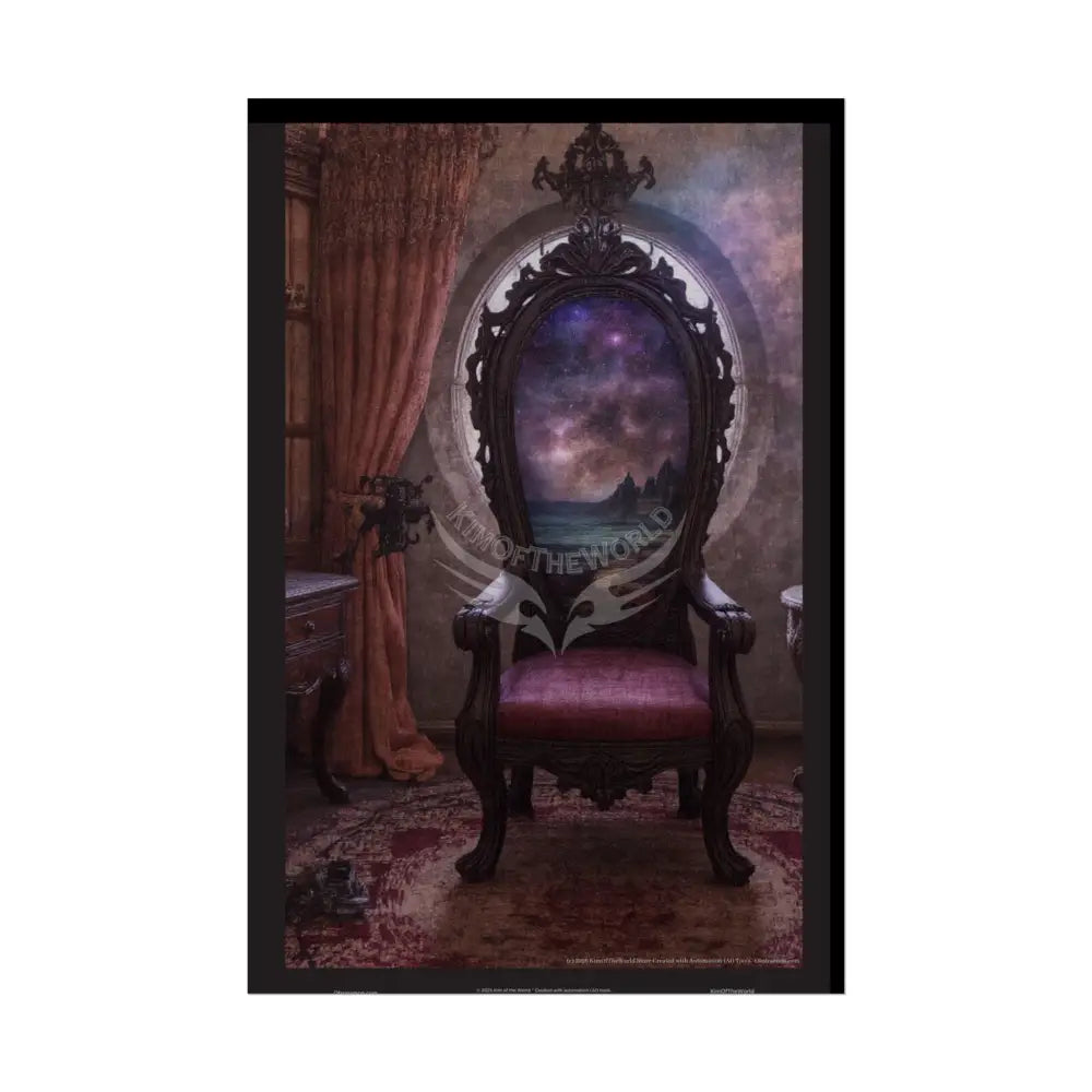Surreal Gothic Magical Recliner Easy Chair Rolled Poster — Magical Window to Another Dimension 20″ x 30″ (Vertical)