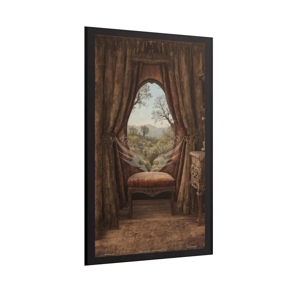 Surreal Gothic Magical Recliner Easy Chair Rolled Poster — Magical Window to Another Dimension Poster