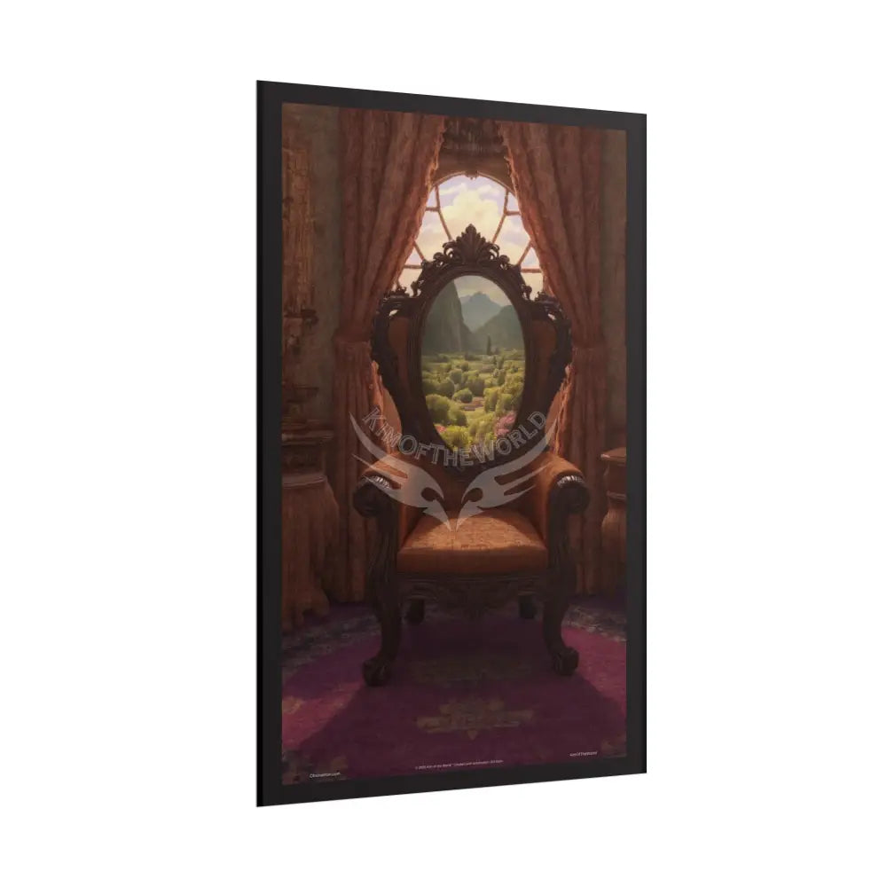 Surreal Gothic Magical Recliner Easy Chair Rolled Poster — Magical Window to Another Dimension Poster
