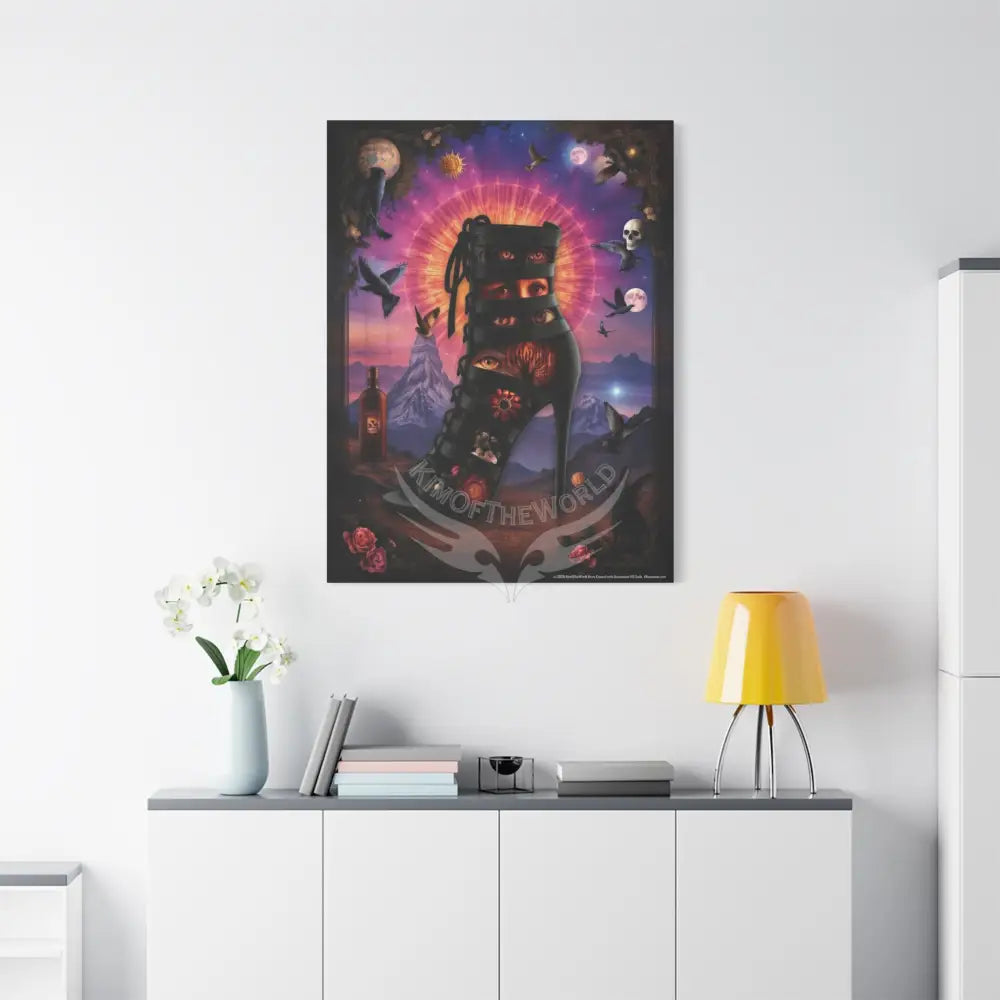 Surreal Magic Stiletto Dimensional Canvas Art — 3D Portal Shoe Lover’s Wall Decor Canvas