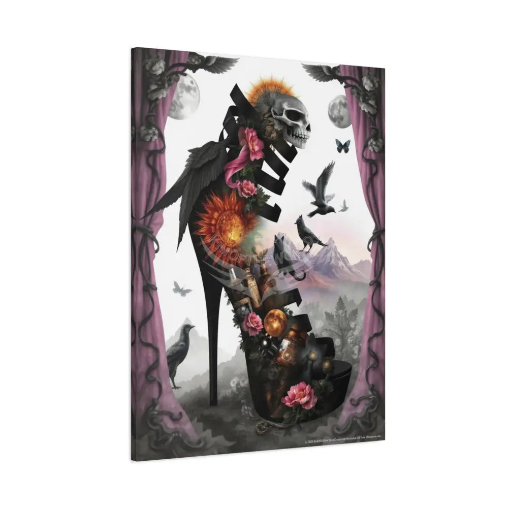 Surreal Magic Stiletto Dimensional Canvas Art — 3D Portal Shoe Lover’s Wall Decor Canvas