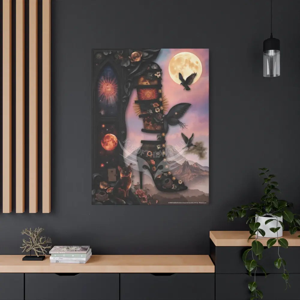 Surreal Magic Stiletto Dimensional Canvas Art — 3D Portal Shoe Lover’s Wall Decor Canvas