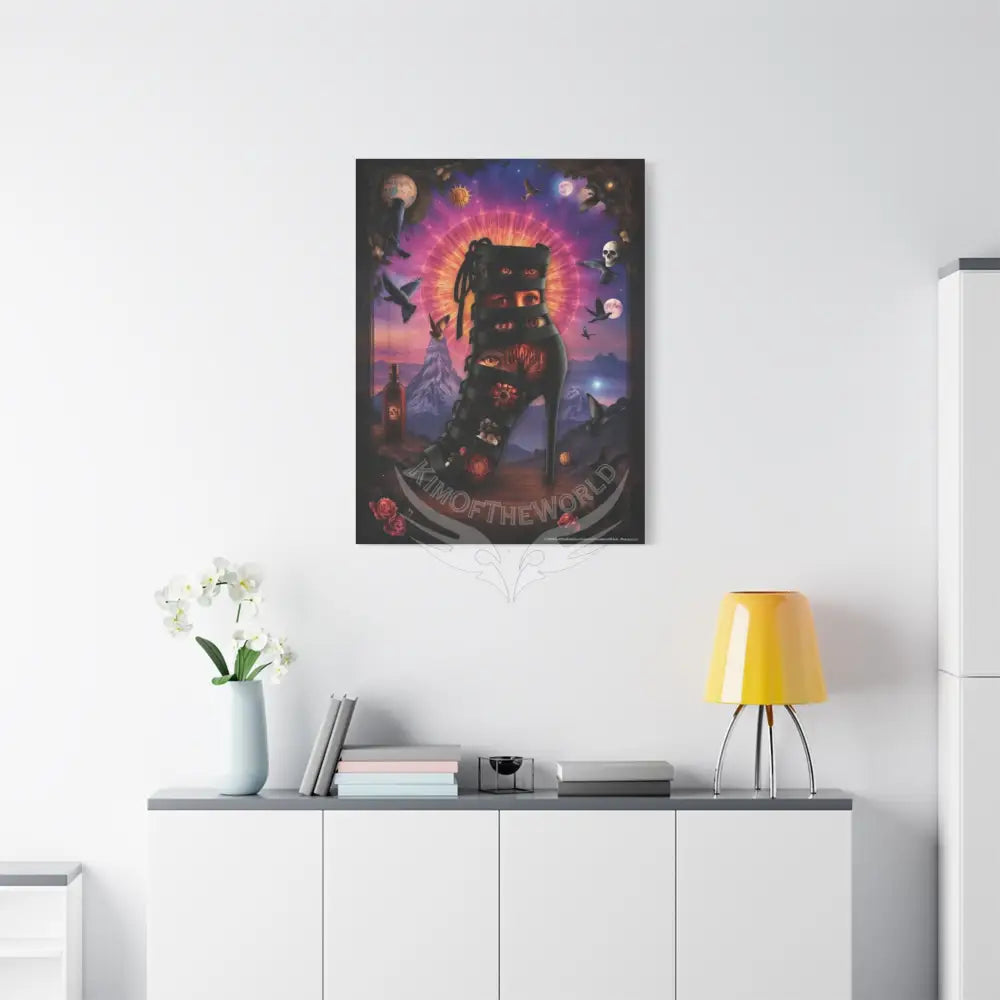 Surreal Magic Stiletto Dimensional Canvas Art — 3D Portal Shoe Lover’s Wall Decor Canvas