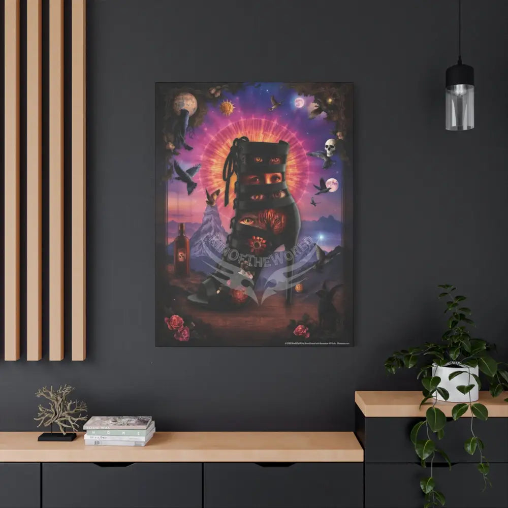 Surreal Magic Stiletto Dimensional Canvas Art — 3D Portal Shoe Lover’s Wall Decor Canvas