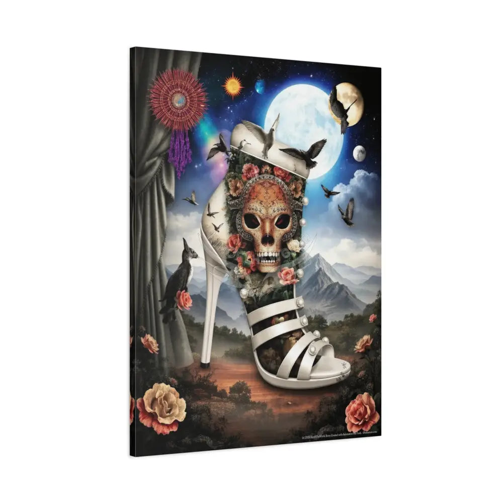 Surreal Magic Stiletto Dimensional Canvas Art — 3D Portal Shoe Lover’s Wall Decor Canvas