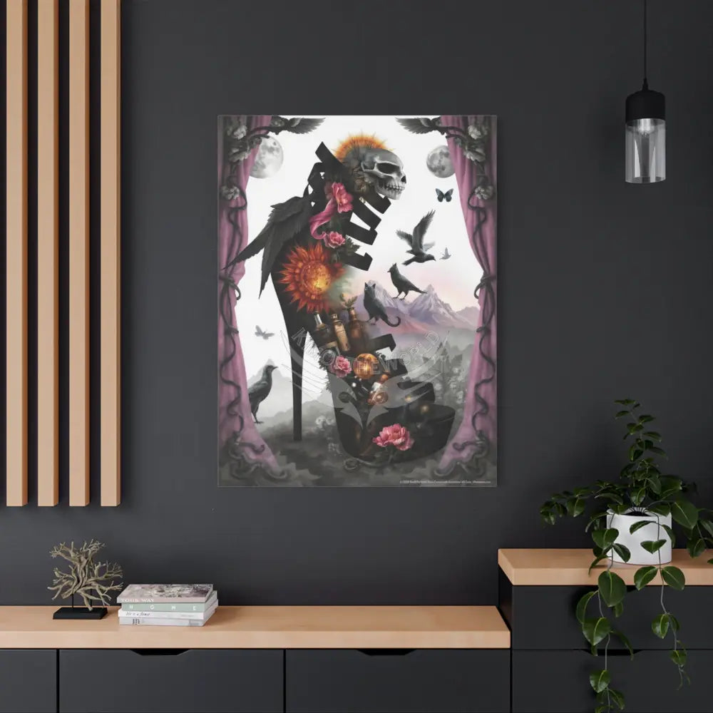 Surreal Magic Stiletto Dimensional Canvas Art — 3D Portal Shoe Lover’s Wall Decor Canvas