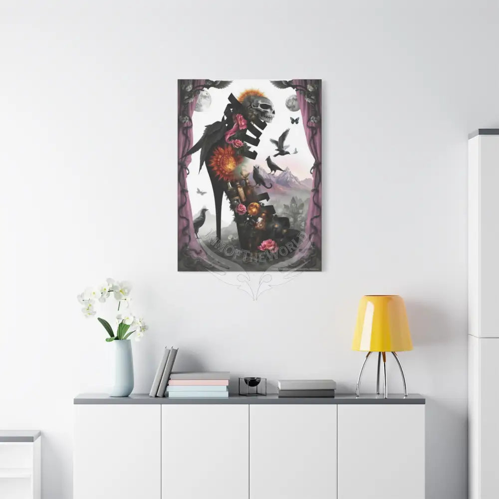 Surreal Magic Stiletto Dimensional Canvas Art — 3D Portal Shoe Lover’s Wall Decor Canvas