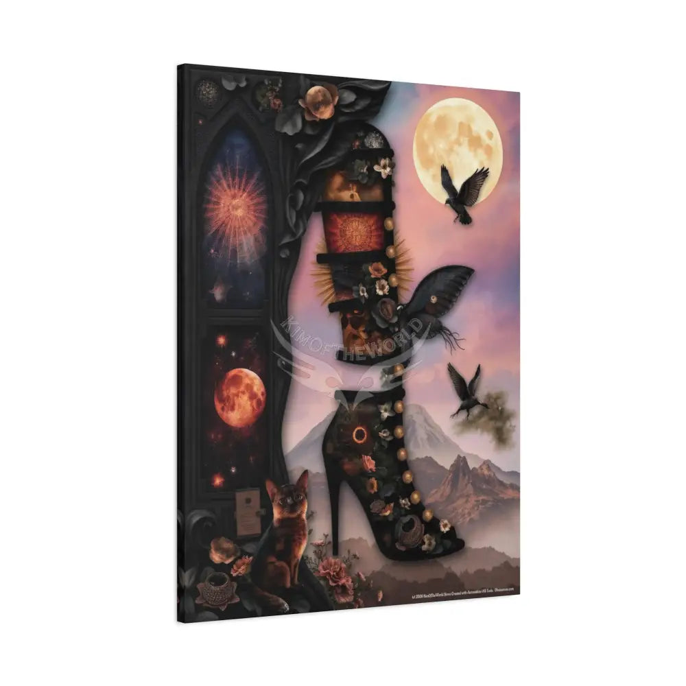 Surreal Magic Stiletto Dimensional Canvas Art — 3D Portal Shoe Lover’s Wall Decor Canvas