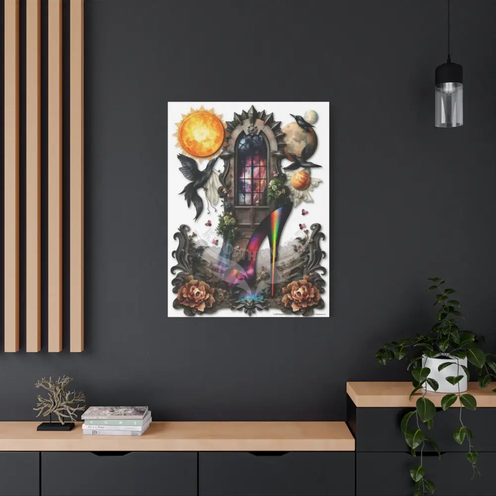 Surreal Magic Stiletto Dimensional Canvas Art — 3D Portal Shoe Lover’s Wall Decor Canvas