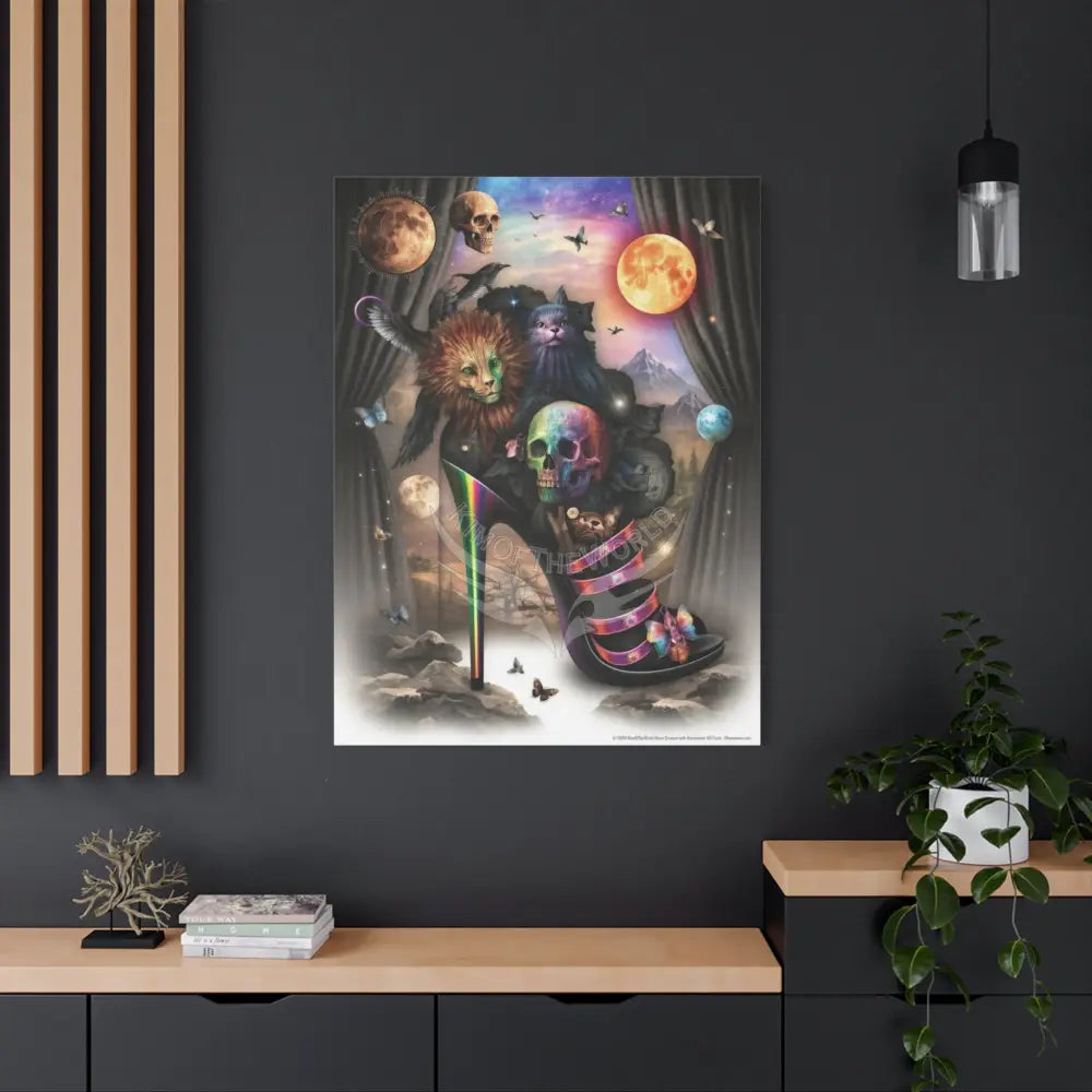 Surreal Magic Stiletto Dimensional Canvas Art — 3D Portal Shoe Lover’s Wall Decor Canvas